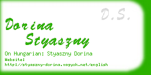 dorina styaszny business card